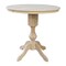 International Concepts Round 36 in Rd Top Pedestal Table, 12 in Leaf, 34.9 inH, Adjustable Height, Unfinished, 36 in W, Wood K-36RXT-11P - alternate 1